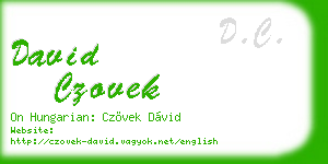 david czovek business card